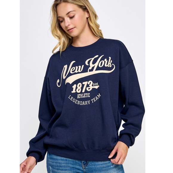 🆕Oversized fleece New York script sweatshirt - Picture 4 of 8